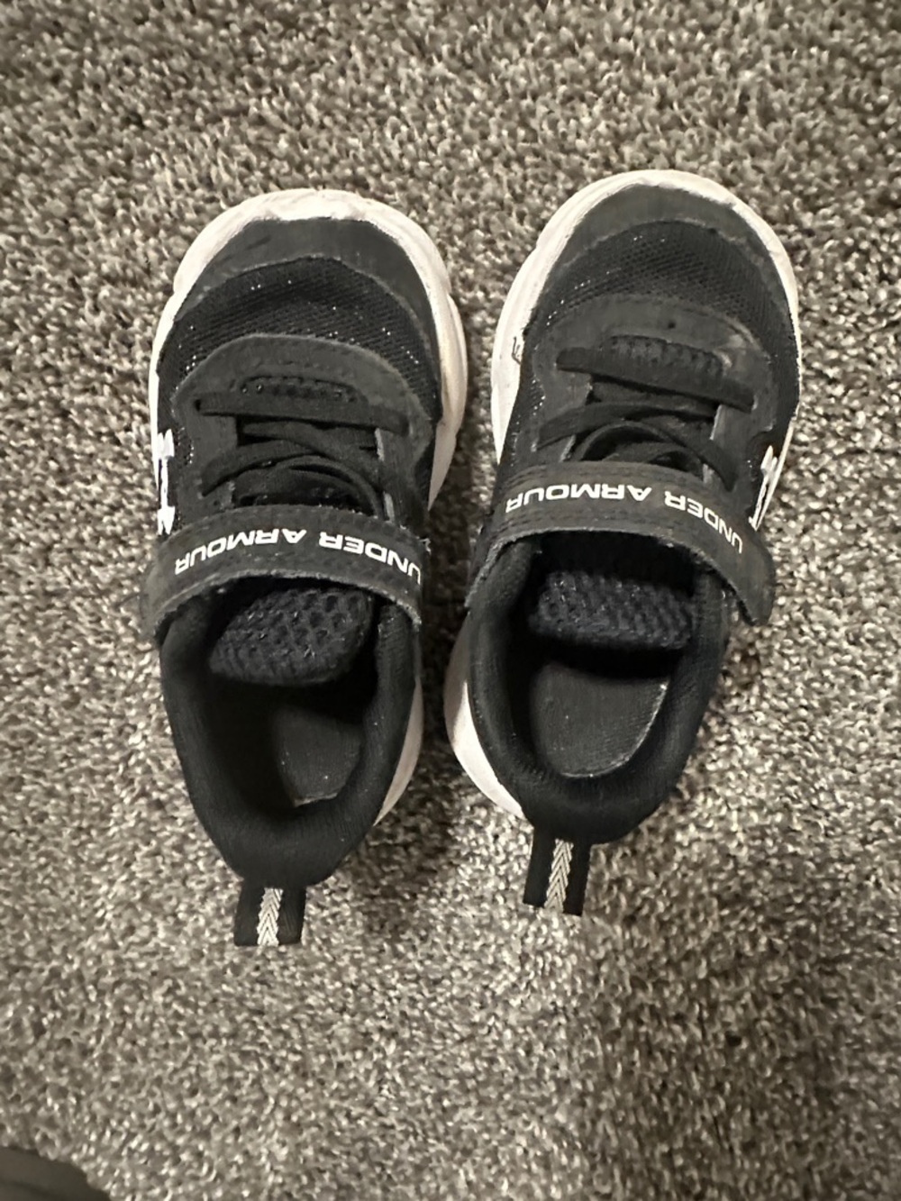 Under Armour Kids Black and White Athletic Sneakers